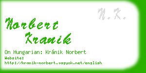 norbert kranik business card